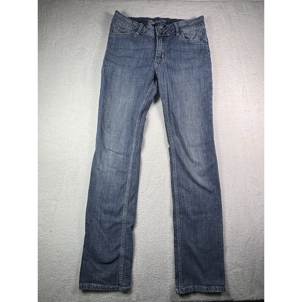 Wrangler Retro Jeans Womens 9x34 Blue Dark Wash Mid Rise Straight Leg 1009MWTMS